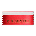 1-5/8"x4" Horizontal Stock Title Ribbon W/ Tape (Presenter)